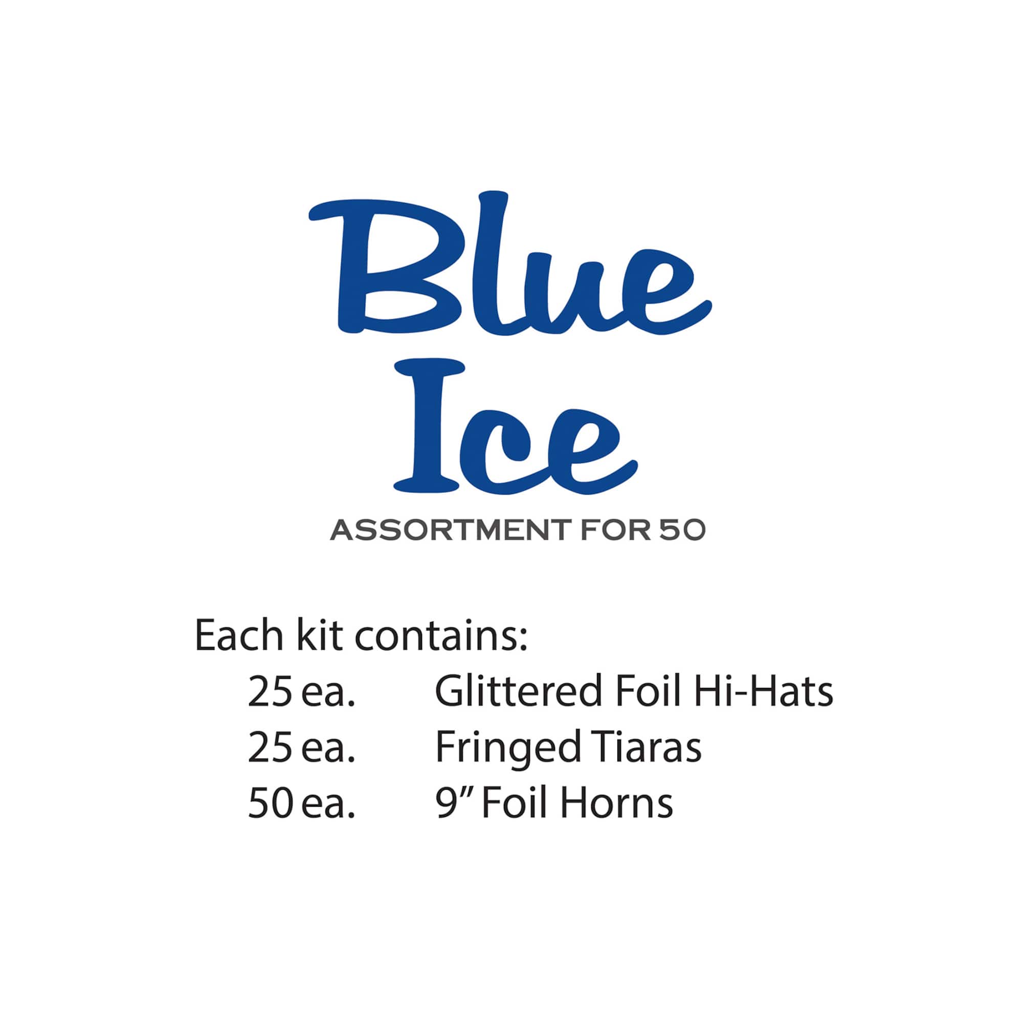 Beistle Silver & Blue New Year Ice Party Favor Kit for 50